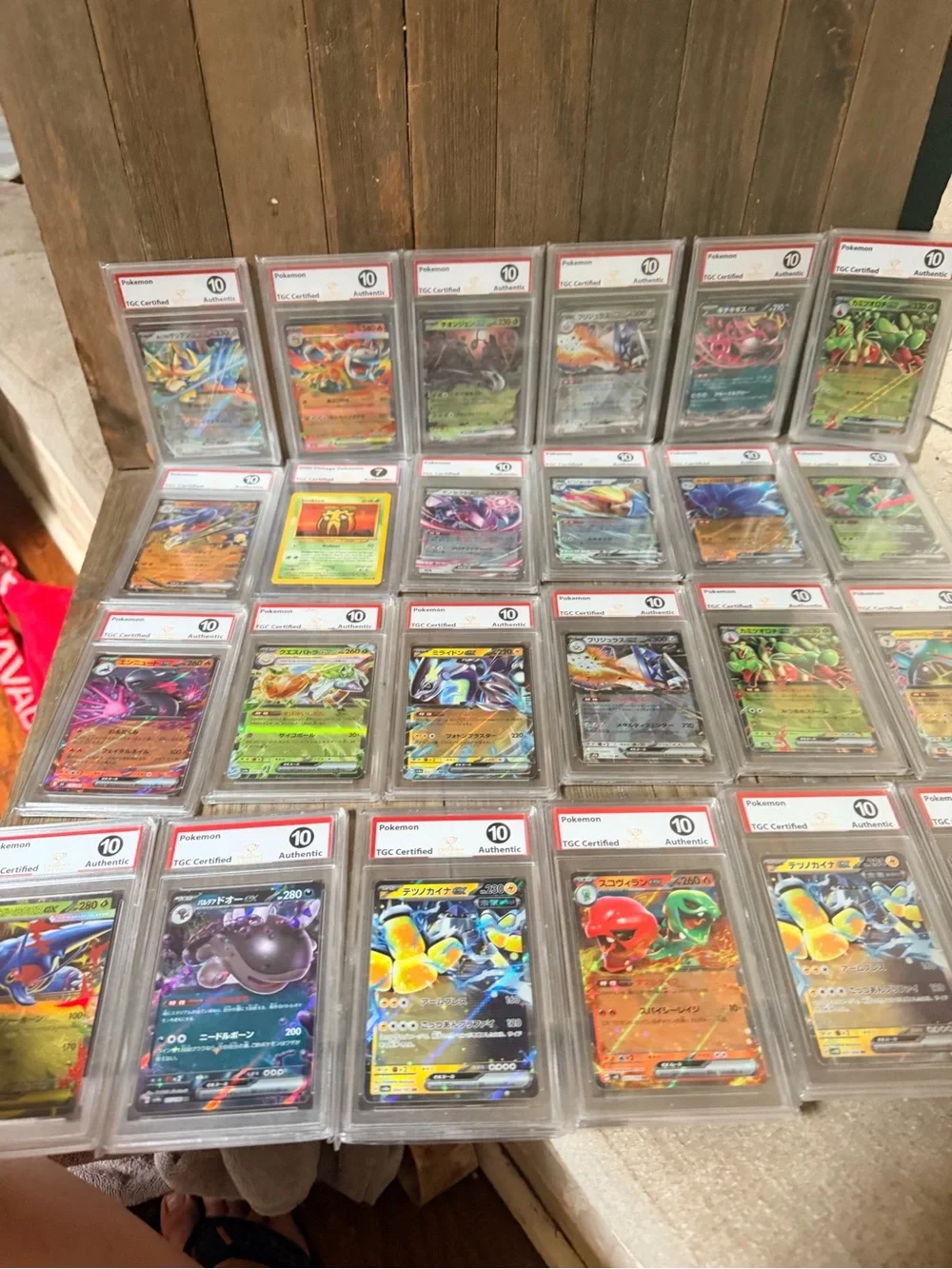 Pokemon Graded Holo Card Lot with Green, Blue, Orange, Black and Yellow Accents